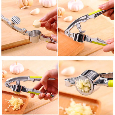 Stainless Steel Garlic Press Crusher - Kitchen Mincer Tool