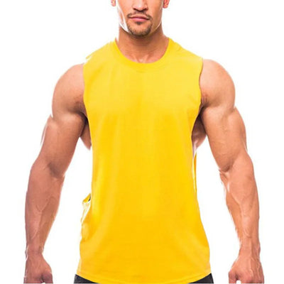 Men's Plain Bodybuilding Tank Top - Sleeveless Gym Stringer Muscle Vest