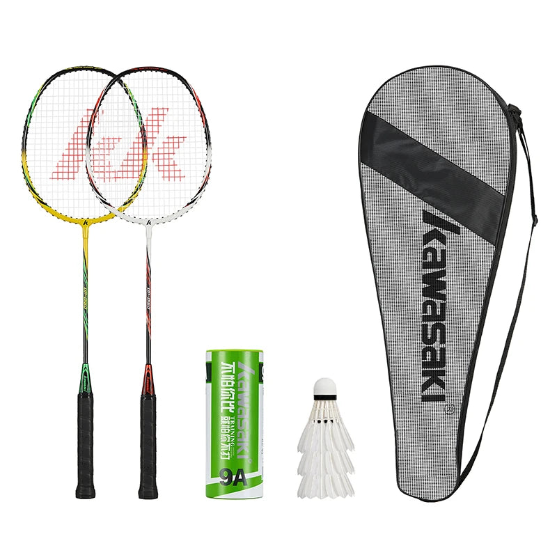 Kawasaki 1 Pair Badminton Rackets - 1U Aluminum Alloy Frame