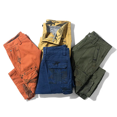 Men's Cargo Shorts - Casual Cotton Bermuda with Multi-Pockets