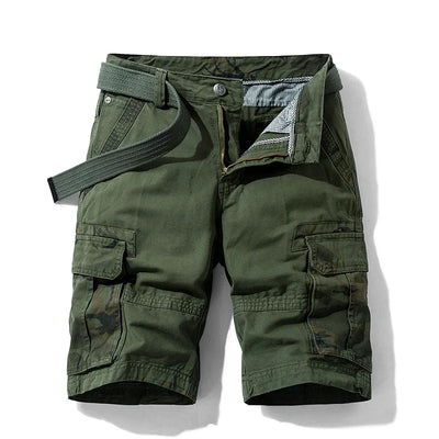 Men's Cargo Shorts - Casual Cotton Bermuda with Multi-Pockets