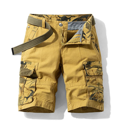 Men's Cargo Shorts - Casual Cotton Bermuda with Multi-Pockets