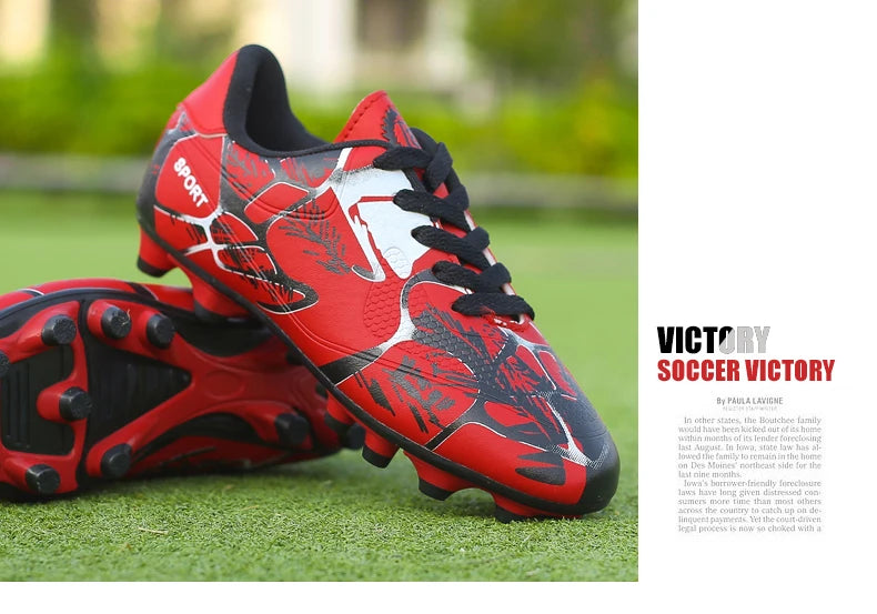 Men's Printed Long Spike Soccer Shoes