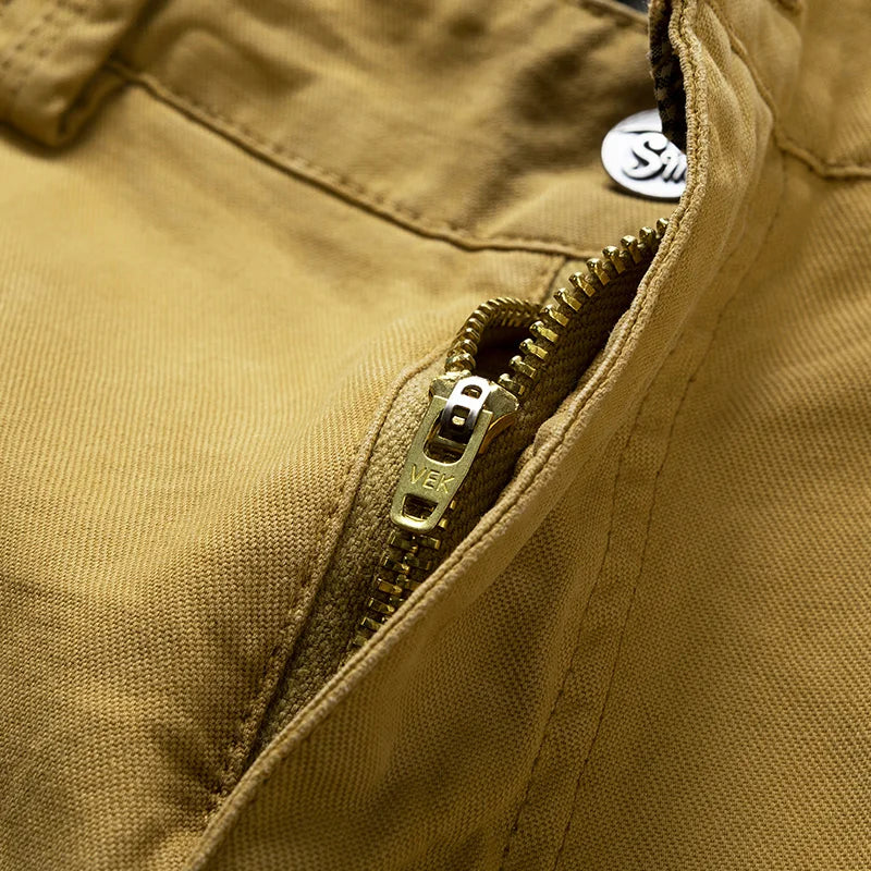 Men's Cargo Shorts - Casual Cotton Bermuda with Multi-Pockets