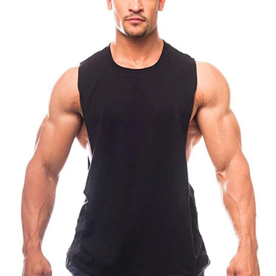 Men's Plain Bodybuilding Tank Top - Sleeveless Gym Stringer Muscle Vest