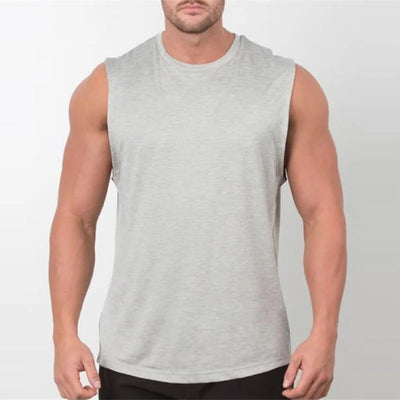 Men's Plain Bodybuilding Tank Top - Sleeveless Gym Stringer Muscle Vest