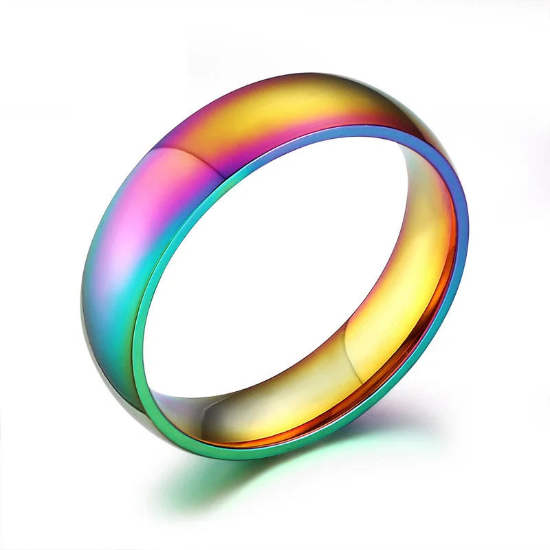 LGBT Rainbow Pride Titanium Ring