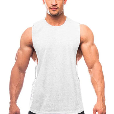 Men's Plain Bodybuilding Tank Top - Sleeveless Gym Stringer Muscle Vest