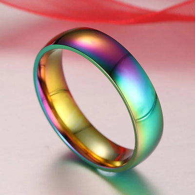 LGBT Rainbow Pride Titanium Ring