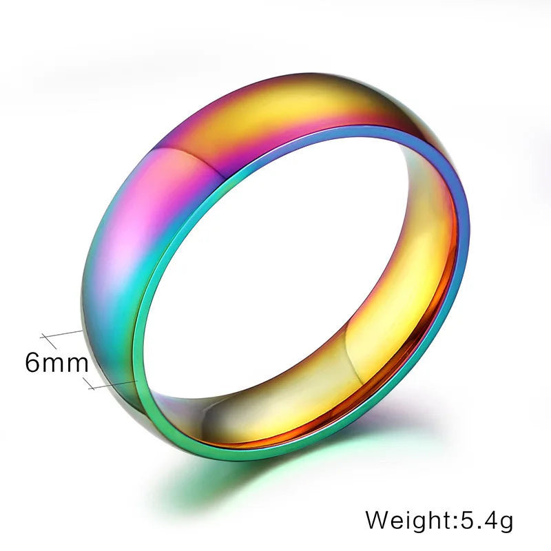 LGBT Rainbow Pride Titanium Ring