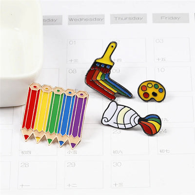 LGBT Pride Rainbow Flag Brooch Set