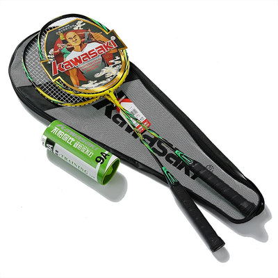 Kawasaki 1 Pair Badminton Rackets - 1U Aluminum Alloy Frame