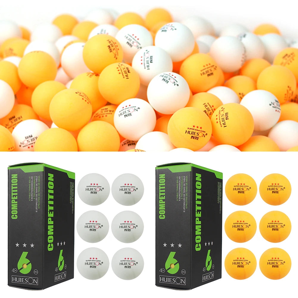 6PCS 3-Star Table Tennis Balls - 40mm for Competition & Training