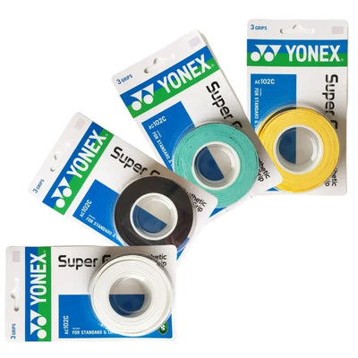 YONEX 3-Pack Cloth Grips - AC102 AC102EX 102C Anti-Slip for Rackets