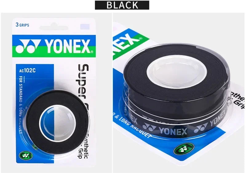 YONEX 3-Pack Cloth Grips - AC102 AC102EX 102C Anti-Slip for Rackets