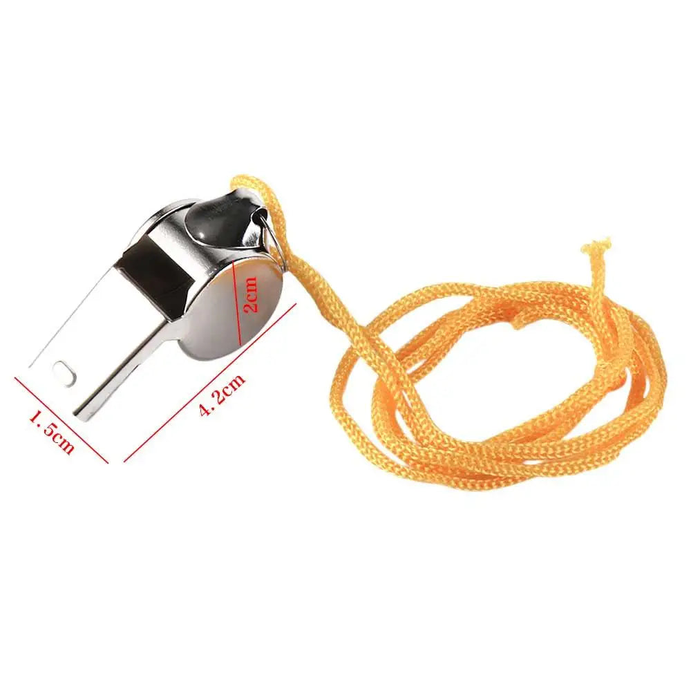 Loud Metal Whistle – Professional Stainless Steel Sport Whistle for Soccer & Referees, Comes with Rope