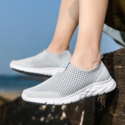 2023 Men's Breathable Mesh Sneakers – Lightweight Casual Slip-On Shoes (Size 49)