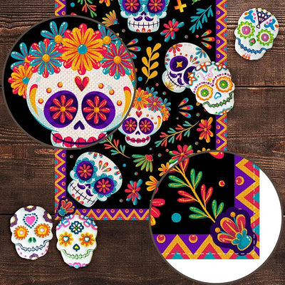 Mexican Sugar Skull Day of the Dead Table Runner