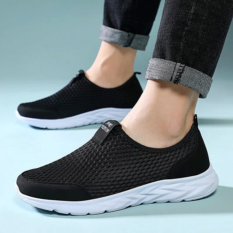 2023 Men's Breathable Mesh Sneakers – Lightweight Casual Slip-On Shoes (Size 49)