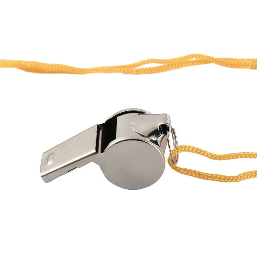 Loud Metal Whistle – Professional Stainless Steel Sport Whistle for Soccer & Referees, Comes with Rope