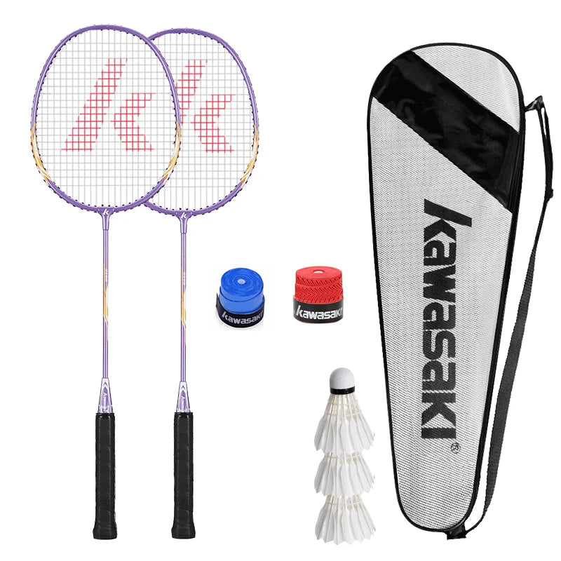 Kawasaki 1 Pair Badminton Rackets - 1U Aluminum Alloy Frame