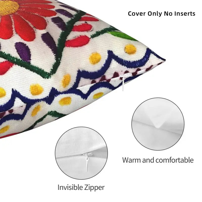 Modern Mexican Flowers Cushion Cover Polyester Pillow Case Living Room Decoration