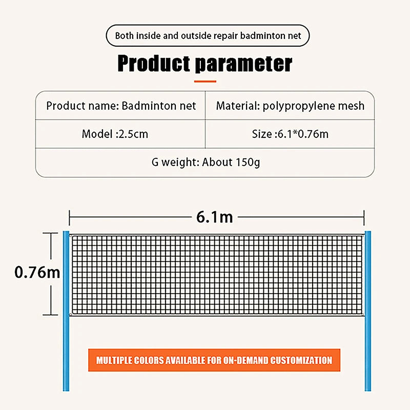 Portable Badminton & Volleyball Net - Easy Setup (3.1/4.1/5.1/6.1M)