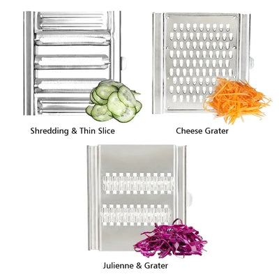 Stainless Steel Manual Vegetable Slicer - Portable Shredder Cutter