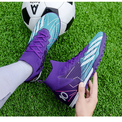 High-Top Soccer Boots – Durable TF/FG Professional Shoes, Non-Slip Cleats for Adults & Kids