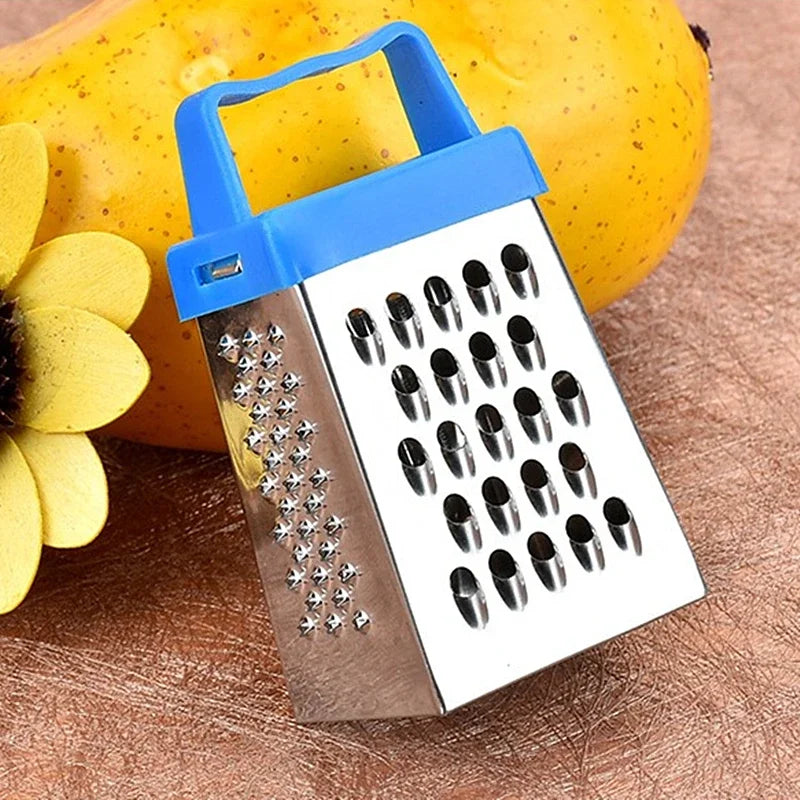 Stainless Steel Mini Four-Sided Grater - Cucumber, Cheese & Vegetable Cutter