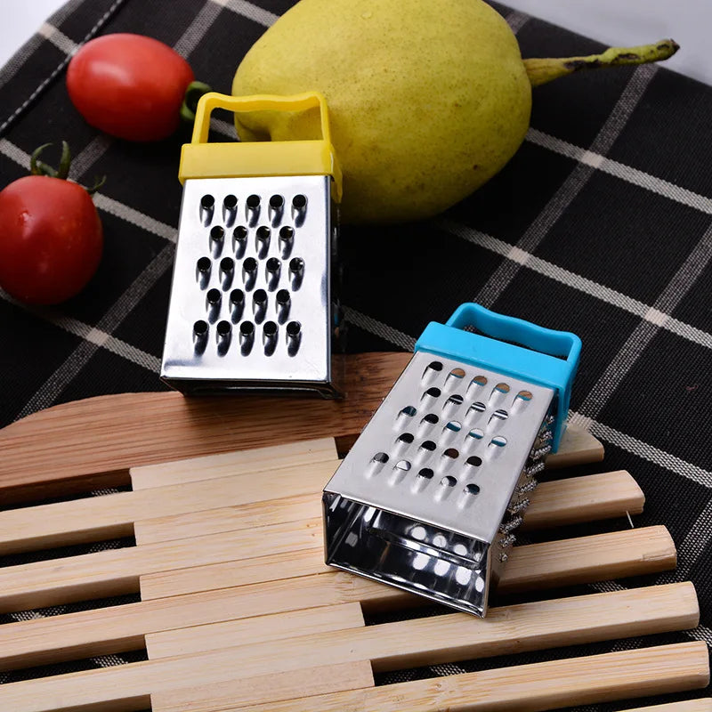 Stainless Steel Mini Four-Sided Grater - Cucumber, Cheese & Vegetable Cutter