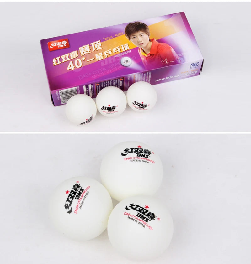 DHS Seamed Table Tennis Balls D40+ - 10 Pcs ITTF Approved