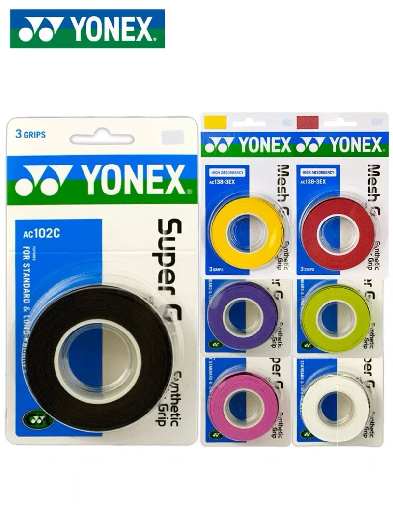 YONEX Tennis & Badminton Racket Grips - 3 Pack Anti-Slip Hand Glue