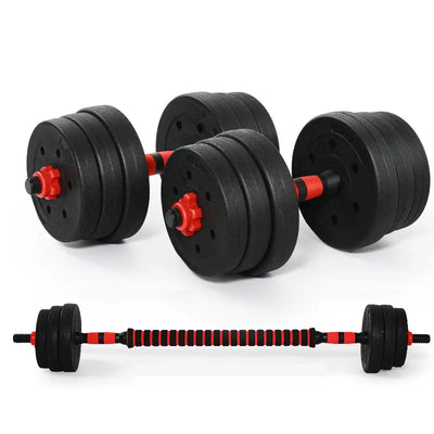 Dumbbell Bar with Barbell Buckle - Threaded Handles for Powerlifting & Home Gym