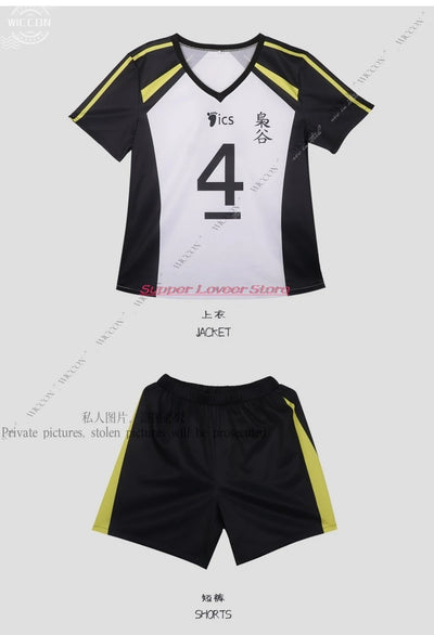 Akashi Keiji Cosplay Costume – T-Shirt, Shorts & Wig from Haikyuu! Volleyball Team Uniform