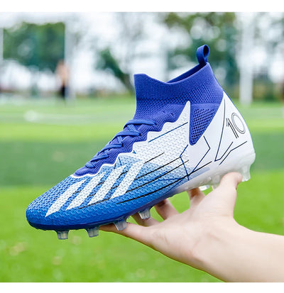 High-Top Soccer Boots – Durable TF/FG Professional Shoes, Non-Slip Cleats for Adults & Kids