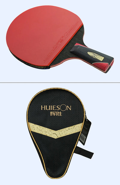 Huieson 5/6 Star Carbon Offensive Table Tennis Racket with Cover