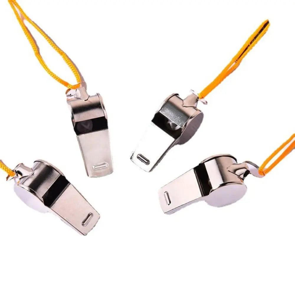 Loud Metal Whistle – Professional Stainless Steel Sport Whistle for Soccer & Referees, Comes with Rope