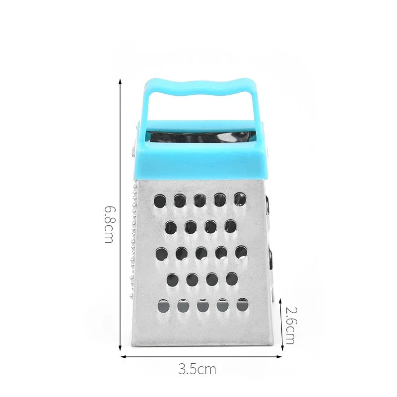 Stainless Steel Mini Four-Sided Grater - Cucumber, Cheese & Vegetable Cutter