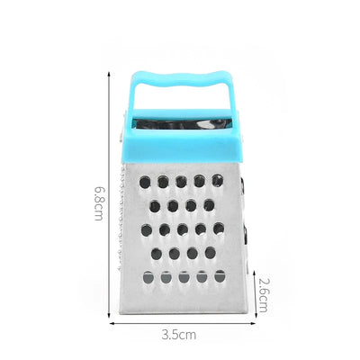 Stainless Steel Mini Four-Sided Grater - Cucumber, Cheese & Vegetable Cutter