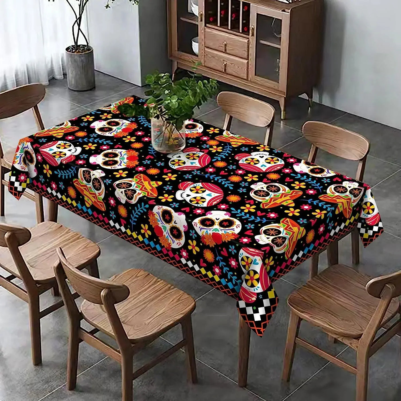 Day of the Dead Sugar Skull Tablecloth