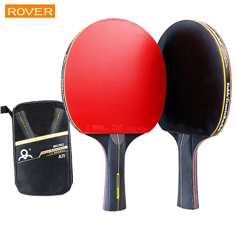 5/6 Star Table Tennis Racket Set – 2PCS Professional Paddle with High-Quality Rubber & Bag