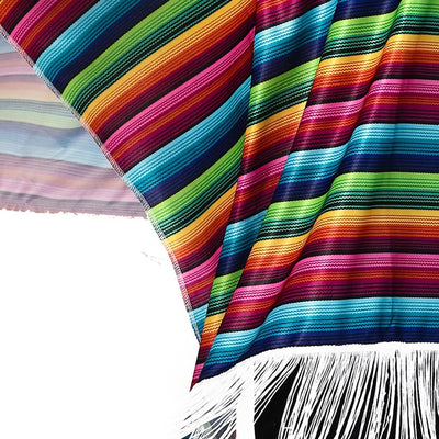 Colorful Striped Mexican Cape for Adults