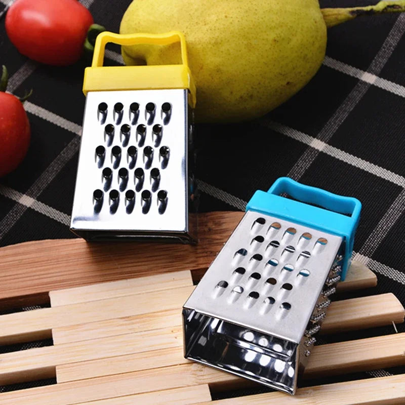 Stainless Steel Mini Four-Sided Grater - Cucumber, Cheese & Vegetable Cutter