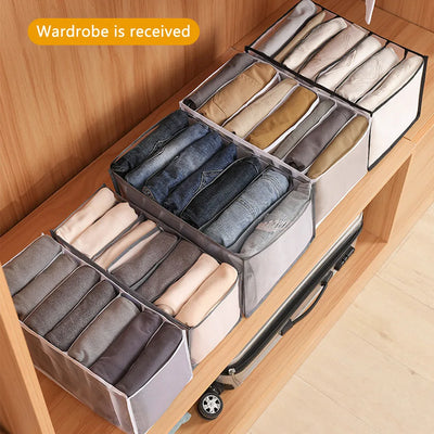 Jeans Compartment Storage Box – Mesh Drawer Divider for Closet & Clothes Organizer