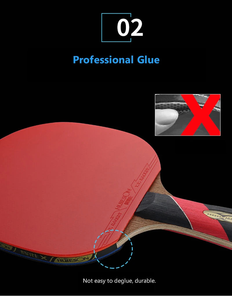 Huieson 5/6 Star Carbon Offensive Table Tennis Racket with Cover