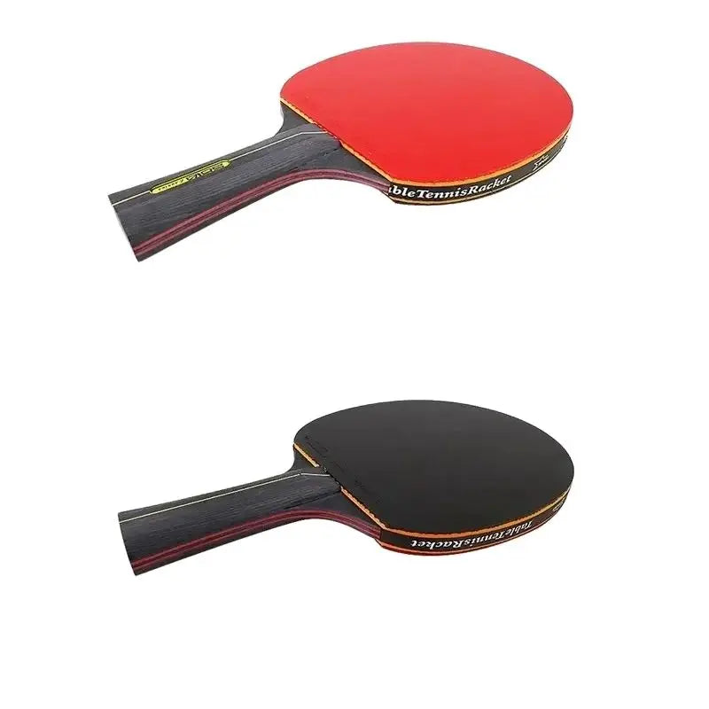 6-Star Table Tennis Racket Set - 2PCS Professional Paddle with Bag