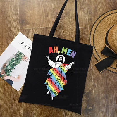 Jesus LGBT Rainbow Pride Canvas Bag