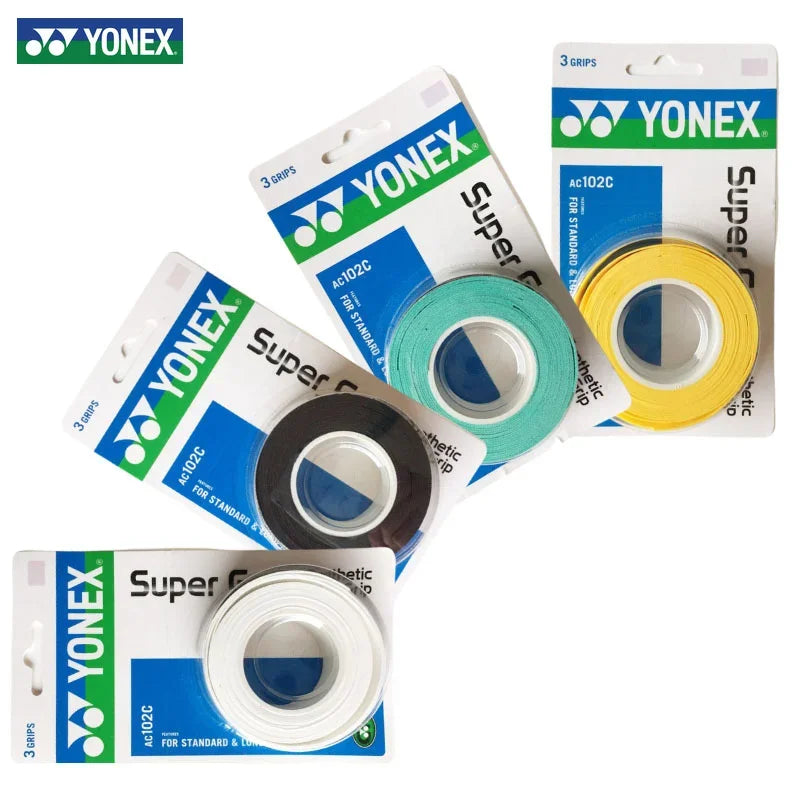 YONEX 3-Pack Cloth Grips - AC102 AC102EX 102C Anti-Slip for Rackets