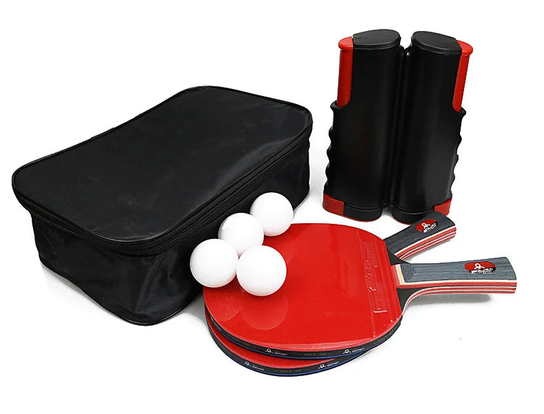 6-Star Table Tennis Racket Set - 2PCS Professional Paddle with Bag